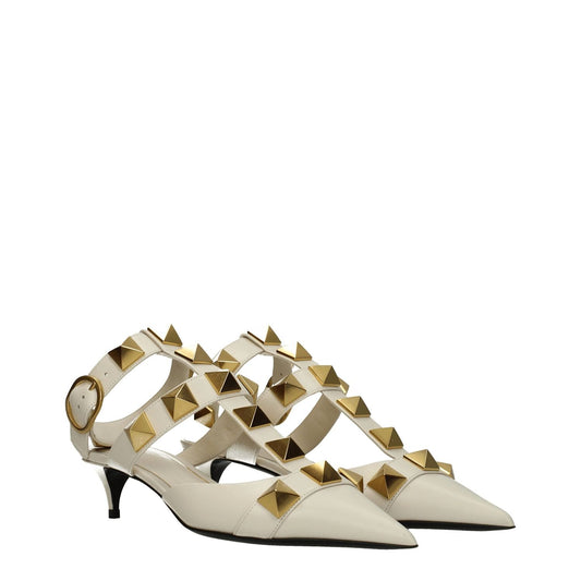 Valentino Garavani Beige Leather Stiletto Heels Sandals VA-8547150627081-EU37.5/US7.5