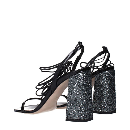 Miu Miu Black Leather Platform Sandals