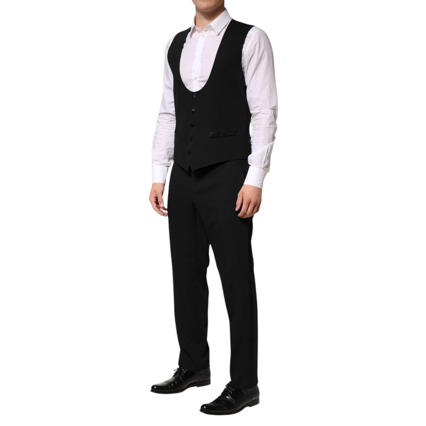Dolce & Gabbana Black Wool 3 Piece Single Breasted Suit