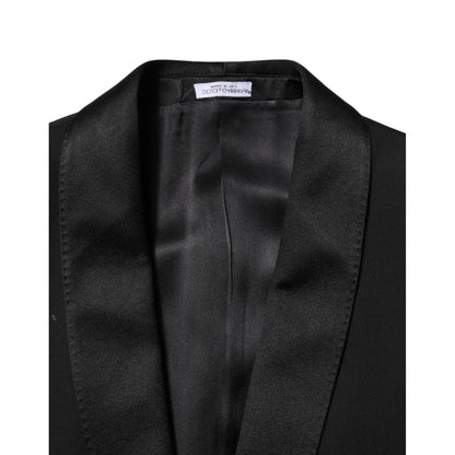 Dolce & Gabbana Black Wool 3 Piece Single Breasted Suit