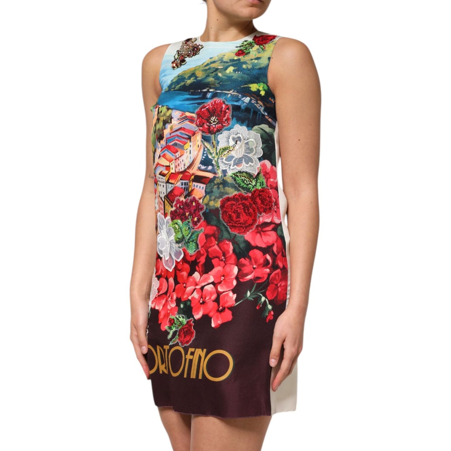 Dolce & Gabbana Multicolor Crystal Embellished A-line Mini Dress