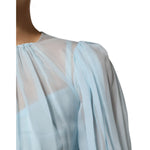 Dolce & Gabbana Fuchsia Light Blue Silk Two Tone Midi Dress DR81818-38