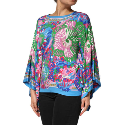 Dolce & Gabbana Multicolor Floral Printed Tunic Blouse Top