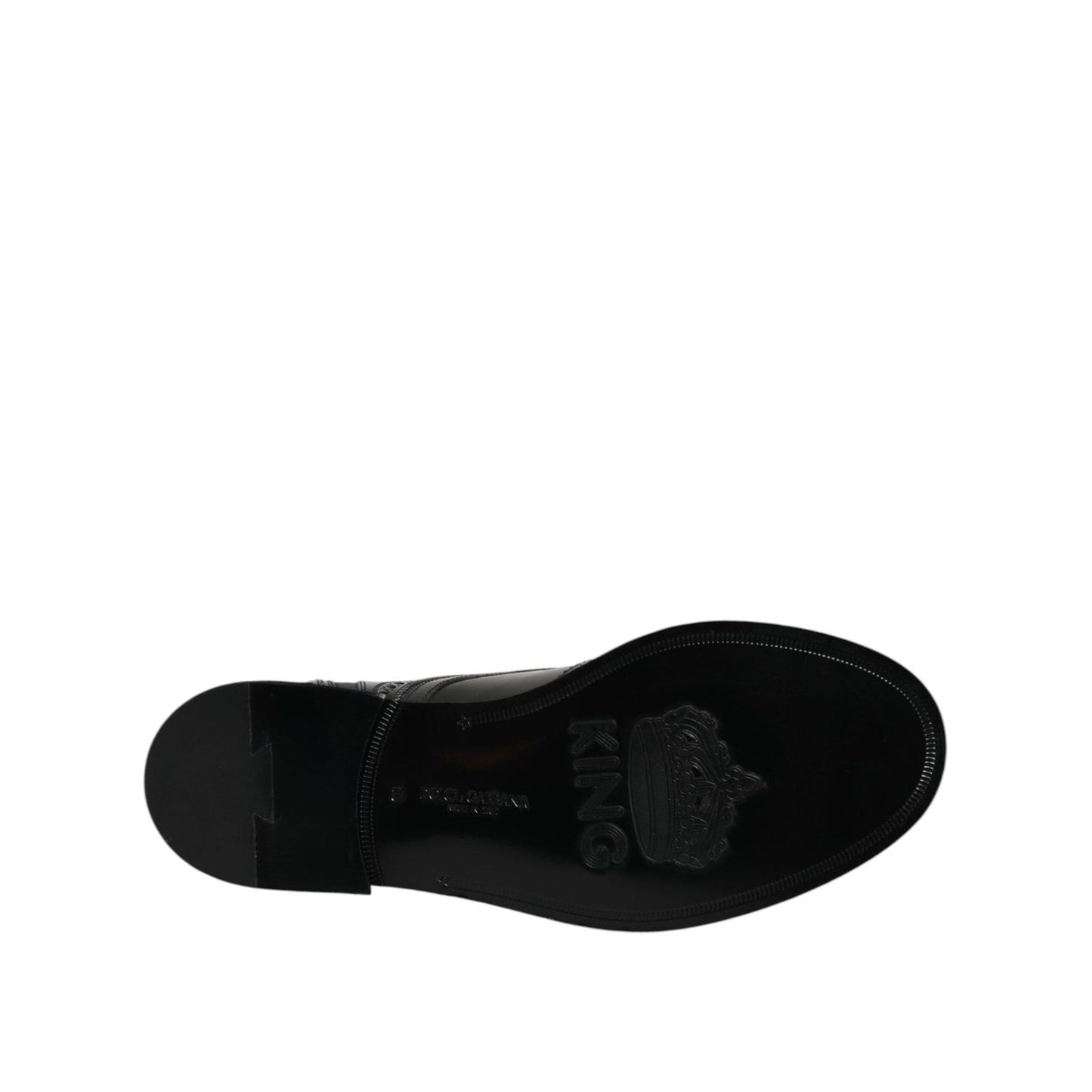 Dolce & Gabbana Black Leather Lace Up Mid Calf Boots Shoes