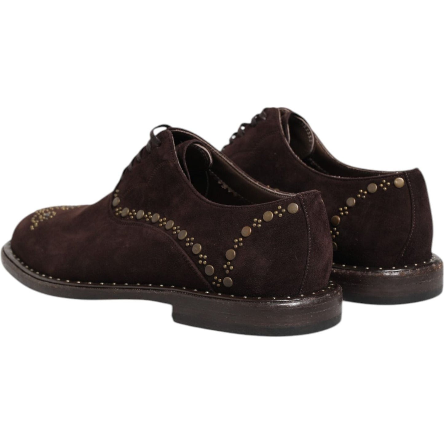Dolce & Gabbana Brown Velvet Lace Up Oxford Dress Shoes MV7630-41