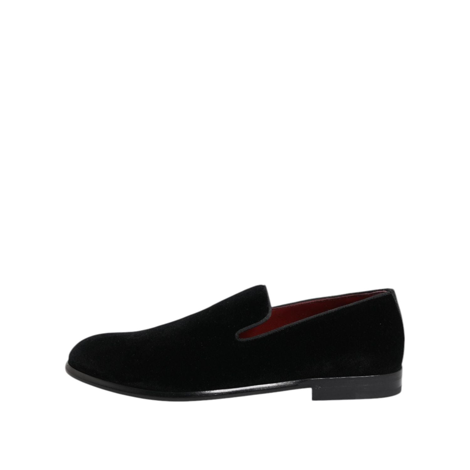 Dolce & Gabbana Black Velvet Loafers Formal Men Dress Shoes