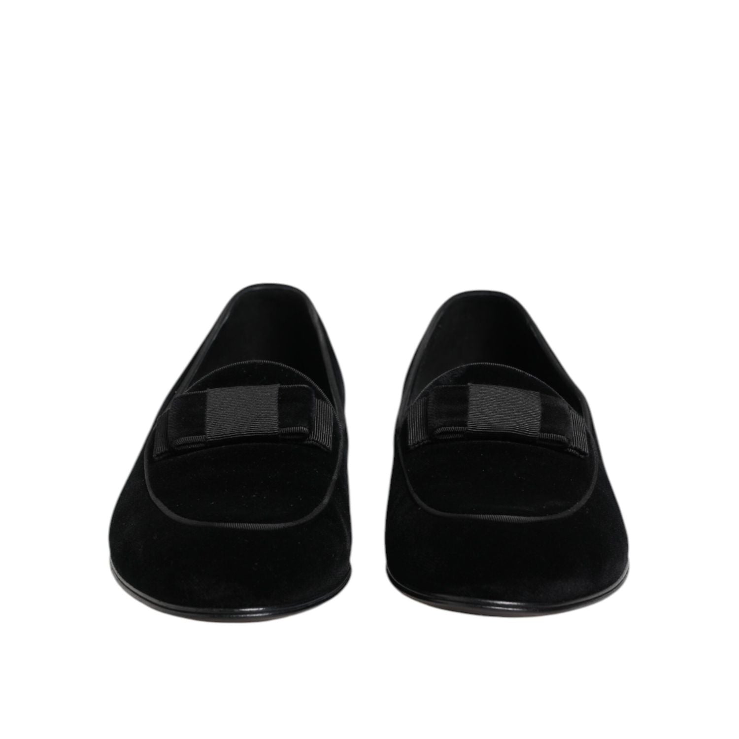 Dolce & Gabbana Black Velvet Loafers Formal Men Dress Shoes