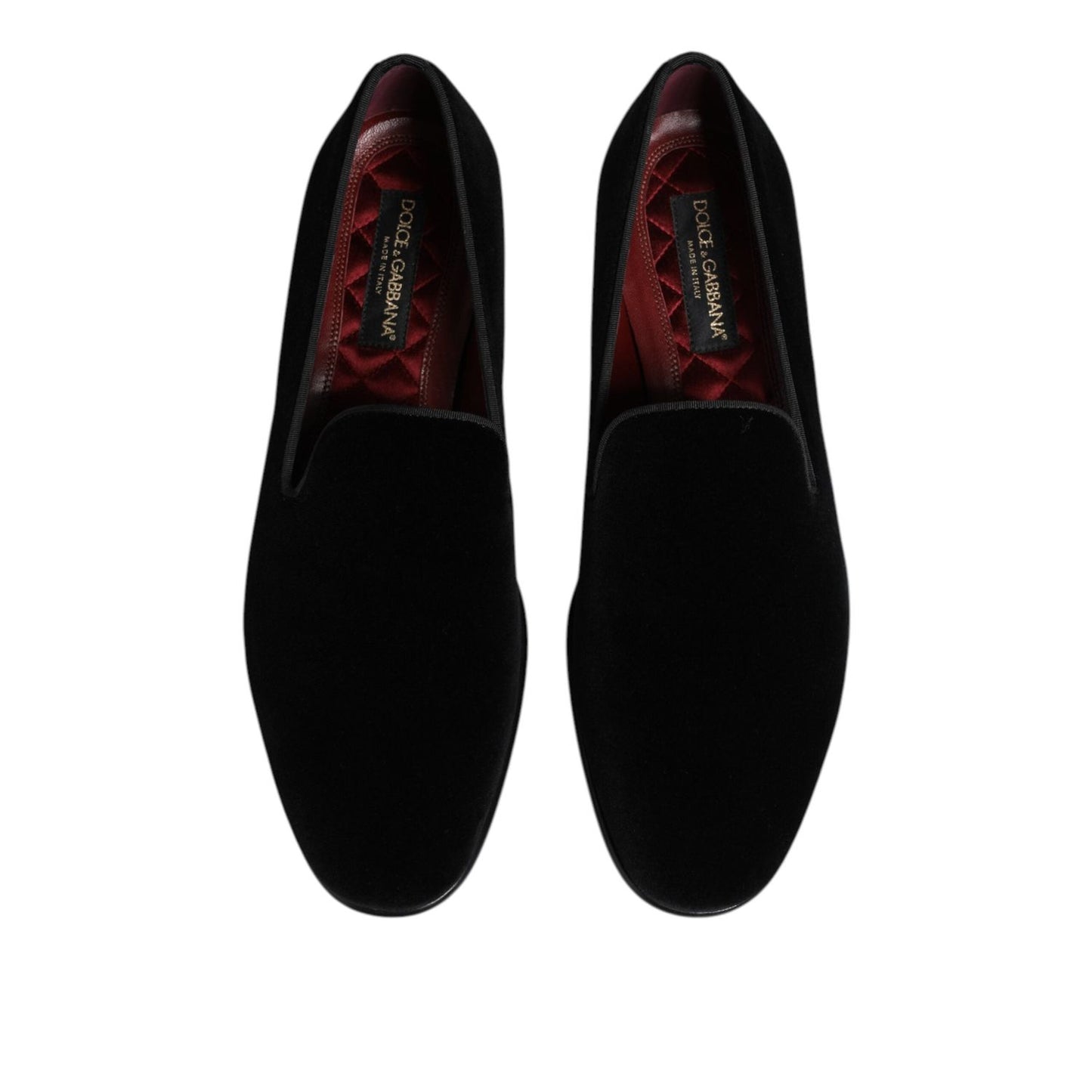 Dolce & Gabbana Black Velvet Slip On Loafers Men Formal Shoes