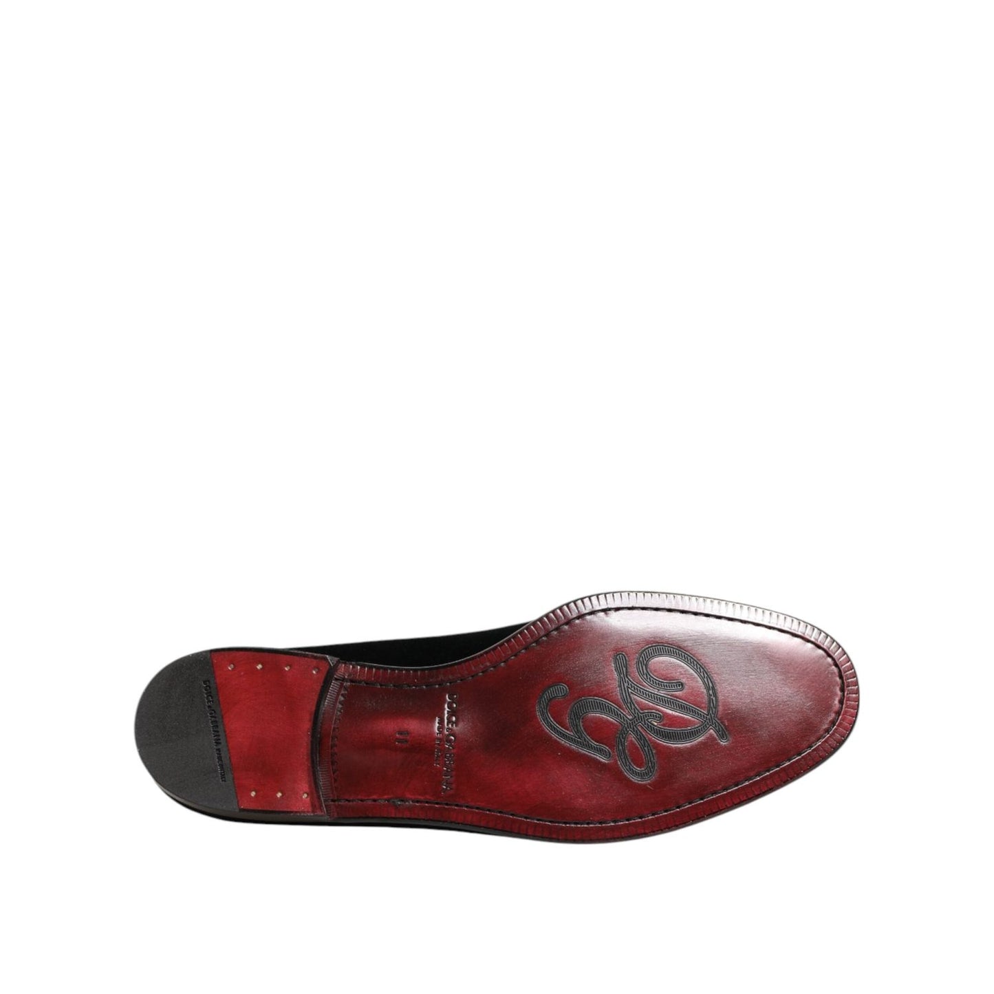 Dolce & Gabbana Black Velvet Slip On Loafers Men Formal Shoes
