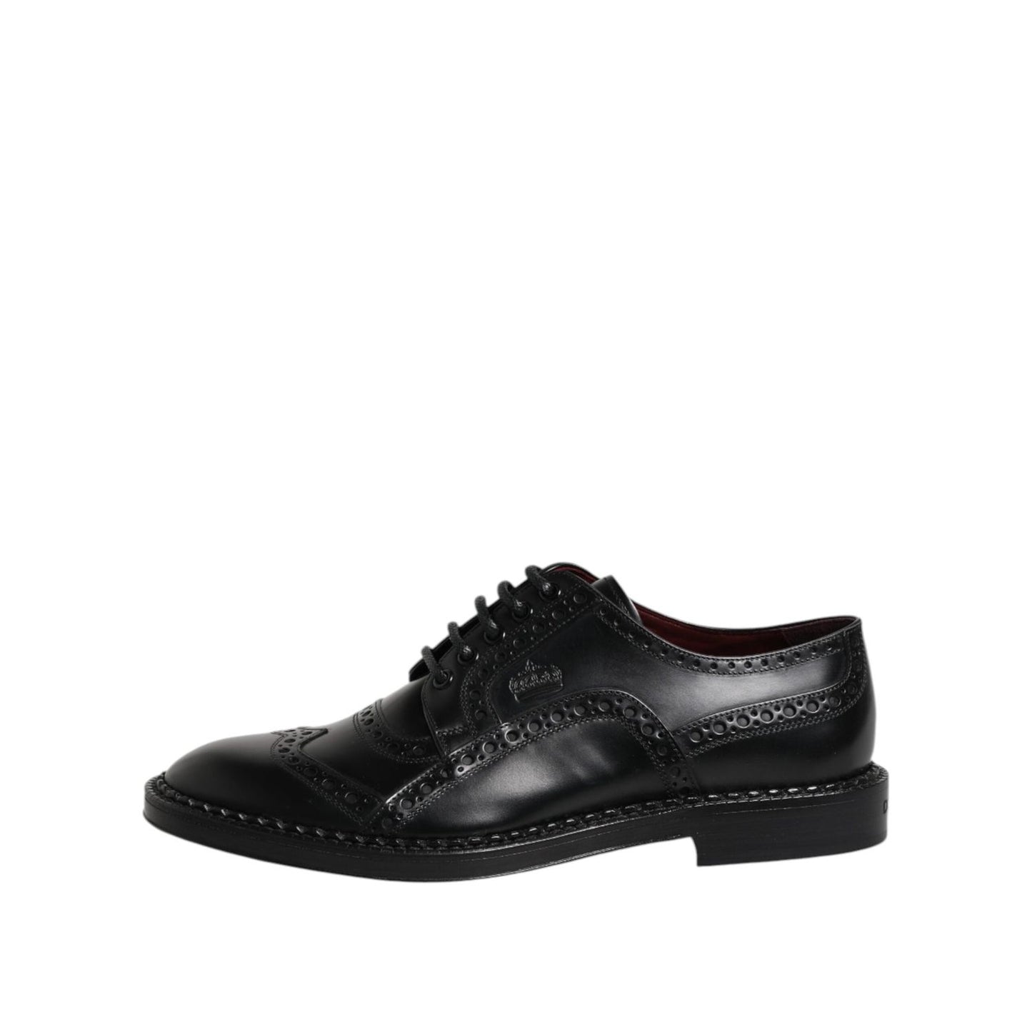 Dolce & Gabbana Black Leather Lace Up Men Derby Formal Shoes