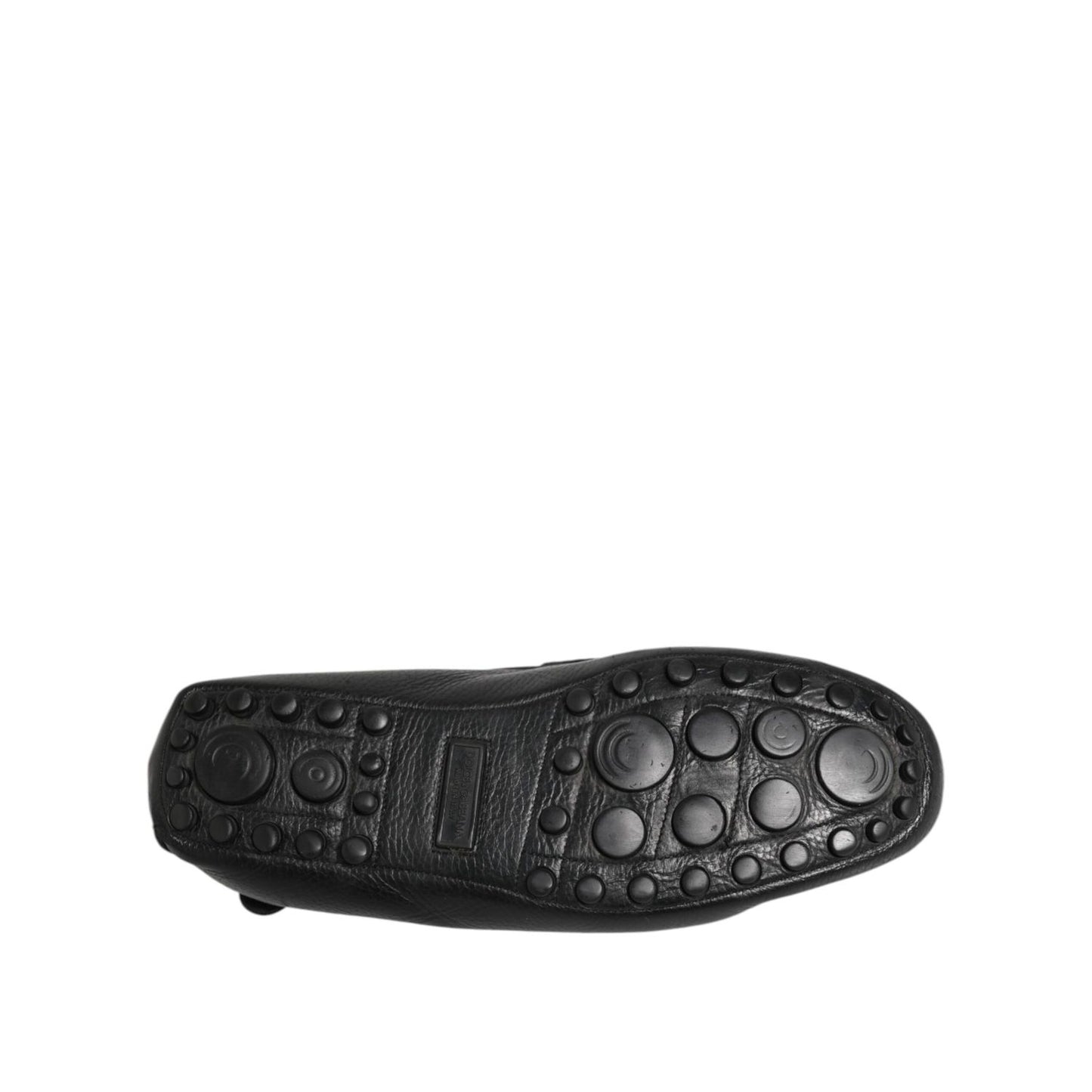 Dolce & Gabbana Black Leather Slip On Mocassin Loafer Shoes