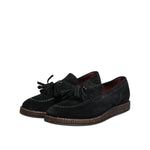 Dolce & Gabbana Black Suede Tassel Embellished Loafers Shoes