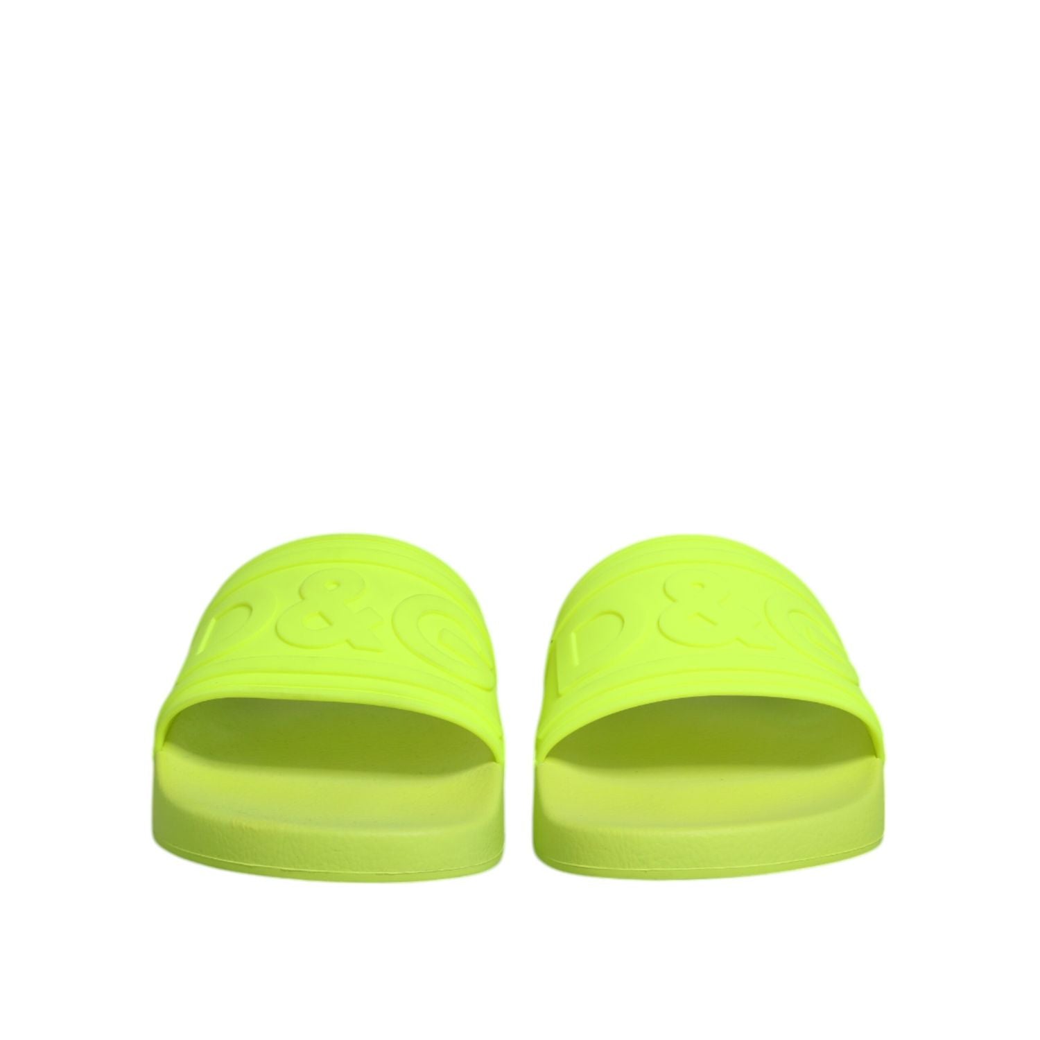 Dolce & Gabbana Green Rubber Slides Sandals Beachwear Shoes