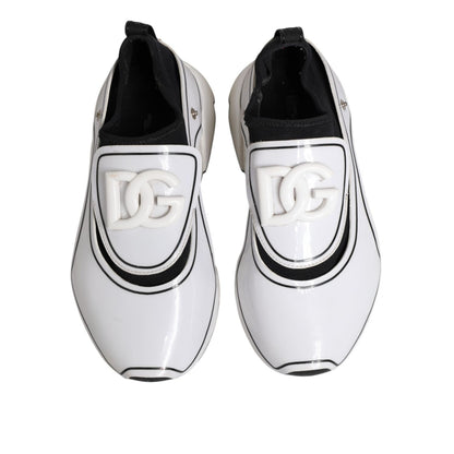 Dolce & Gabbana White Black Logo Plaque Daymaster Men Sneakers Shoes