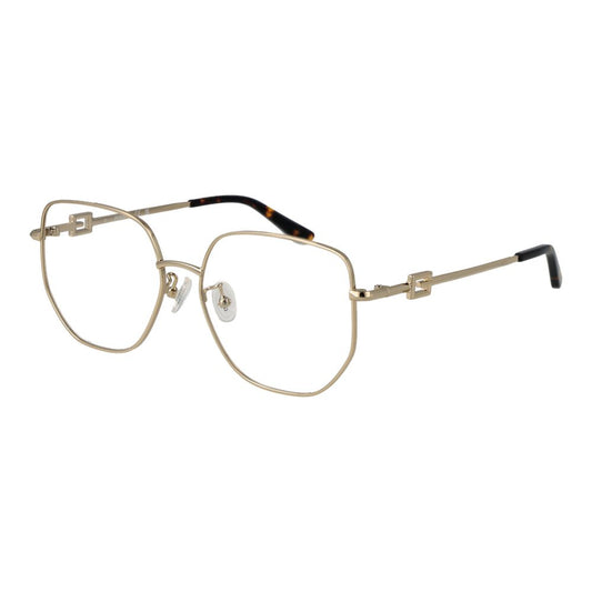 Alt Tag: Guess Gold Metal Glasses (Frames) for women, full-rim square style with gold metal frame and demo lenses, includes branded case.