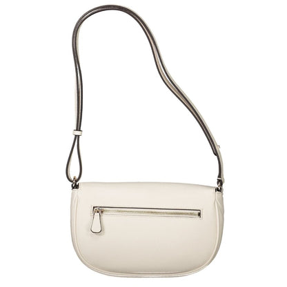 Guess Jeans White Polyethylene Women Handbag with adjustable shoulder strap, showcasing practical elegance and style for modern trendsetters.