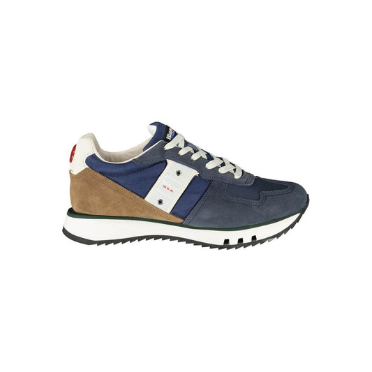 Blauer Blue Leather Men Sneaker showcasing bold style with lace-up design and contrasting details.