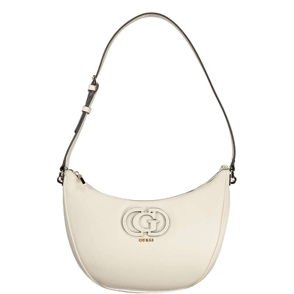Guess Jeans White Polyethylene Women Handbag with adjustable strap and external pocket