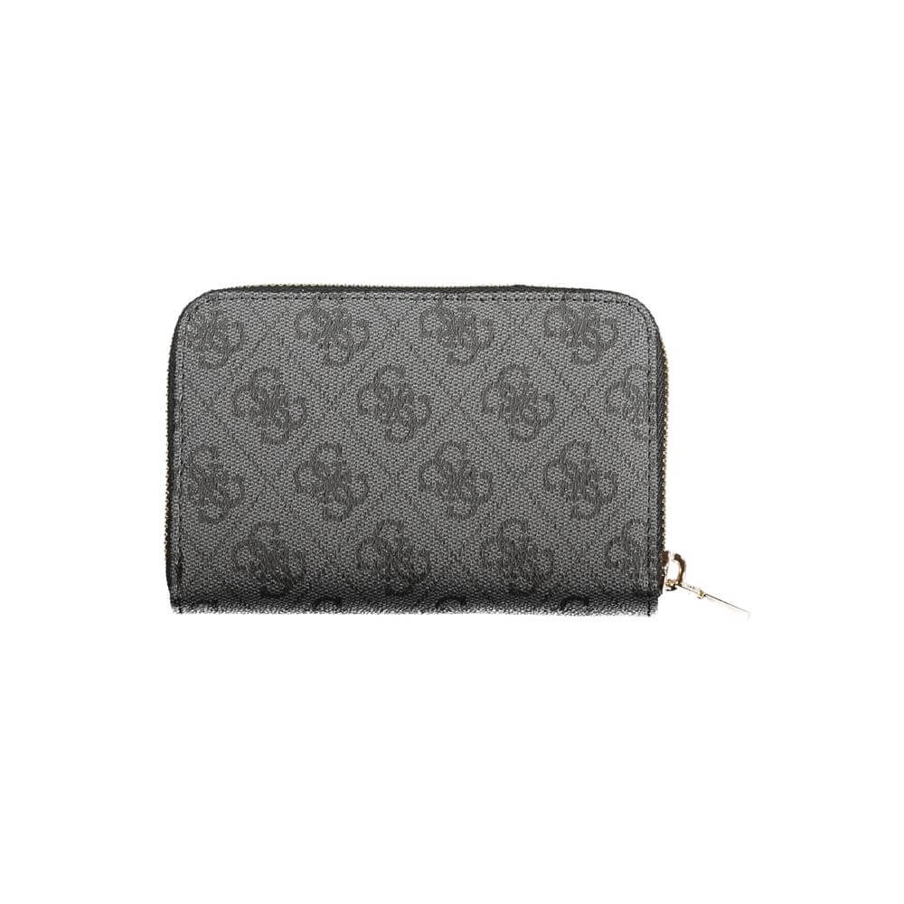 Guess Jeans Black Polyethylene Women Wallet with stylish logo and dual compartments, perfect for modern fashion enthusiasts.