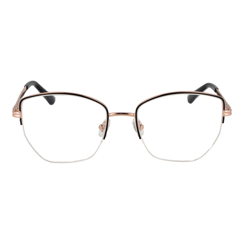 Guess Black Women Glasses Frame, half-rim, metal, square style, demo lenses with branded case. Size 53-18-140, spring hinge included.