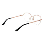 Guess Black Women Glasses Frame with metal half-rim and square design, includes branded case, spring hinge, size 53-18-140.