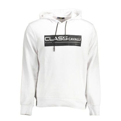 Cavalli Class White Cotton Sweatshirt