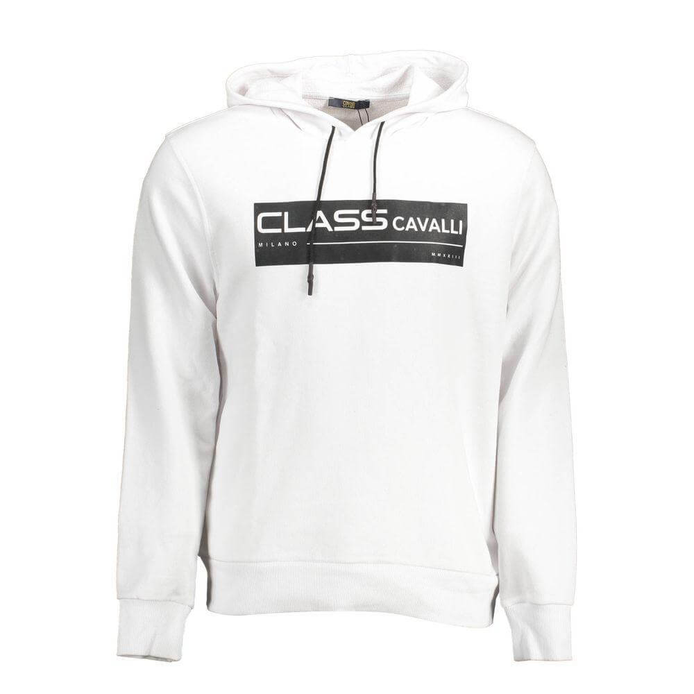 Cavalli Class White Cotton Sweater CA-11068-XXL