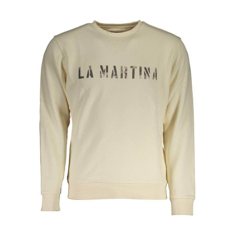 La Martina White Cotton Sweater