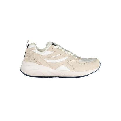 K-WAY Beige Nylon Sneaker - Sports footwear with laces, contrast details, and logo