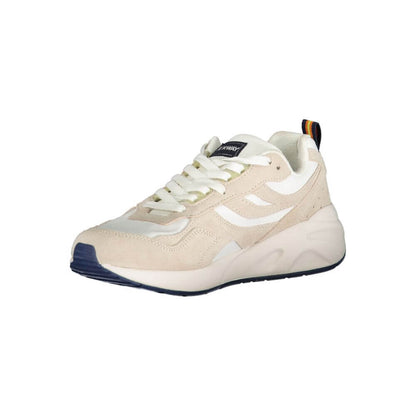 K-WAY Beige Nylon Sneaker, sports footwear with laces, contrast details, logo design