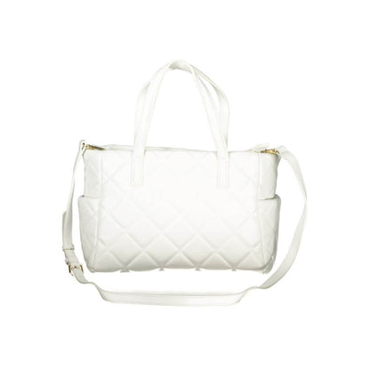 Mario Valentino White Polyethylene Handbag with adjustable strap and multiple pockets