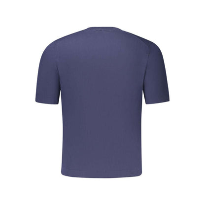 K-WAY Blue Cotton Sweater, short sleeved tee with crew neck and logo, back view