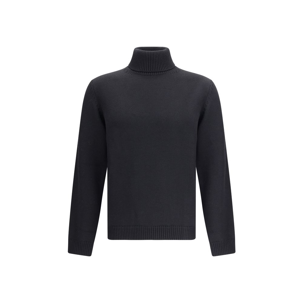 Roberto Collina Black Merino Wool Turtleneck