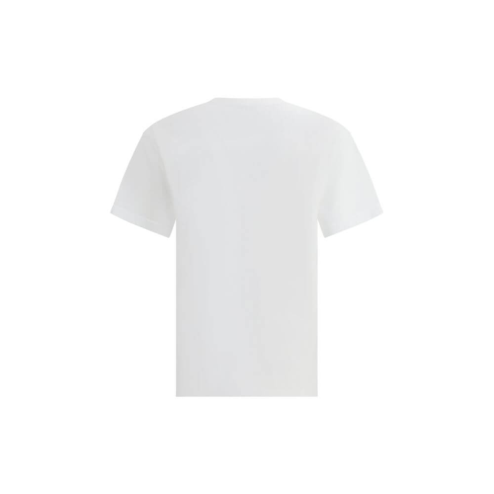 Back view of Givenchy Logo T-Shirt in white, showcasing minimalist design with angled logo detail, made from 100% cotton for AW25 season.