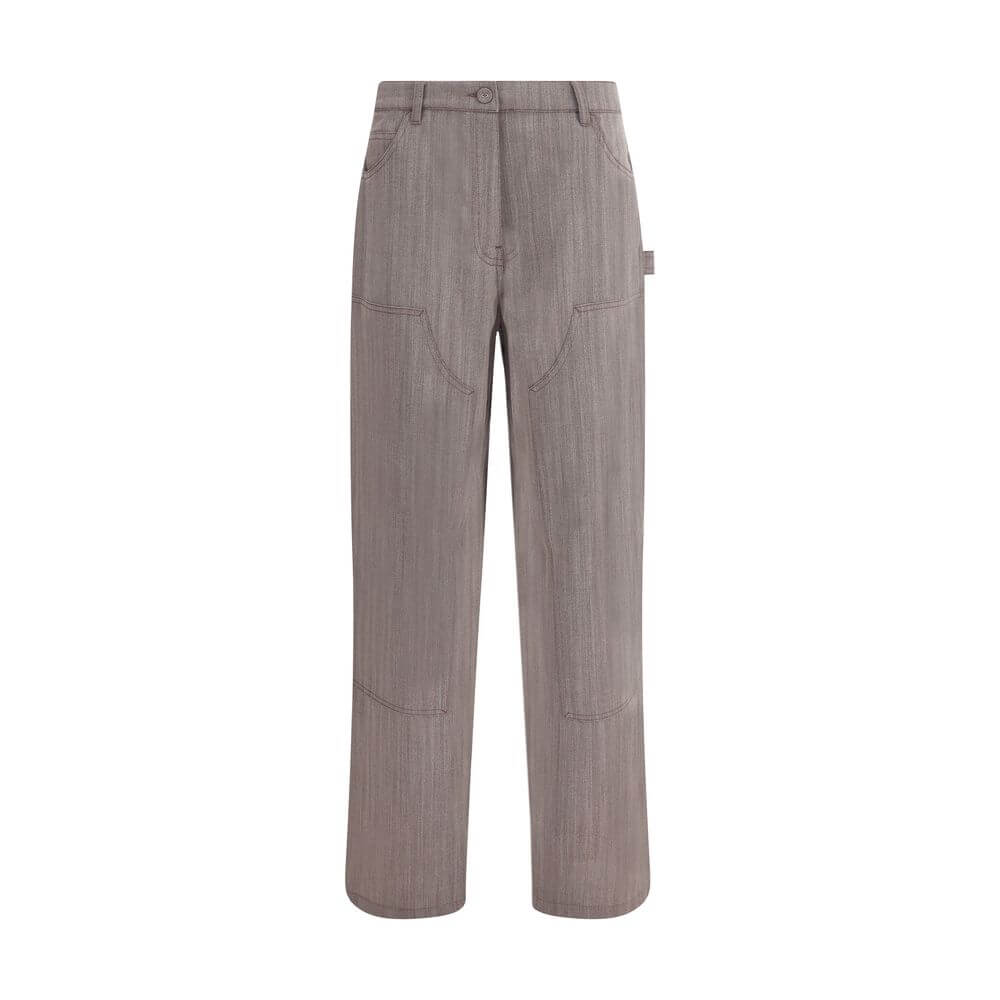 Golden Goose Brown Fleece Wool Casual Pants