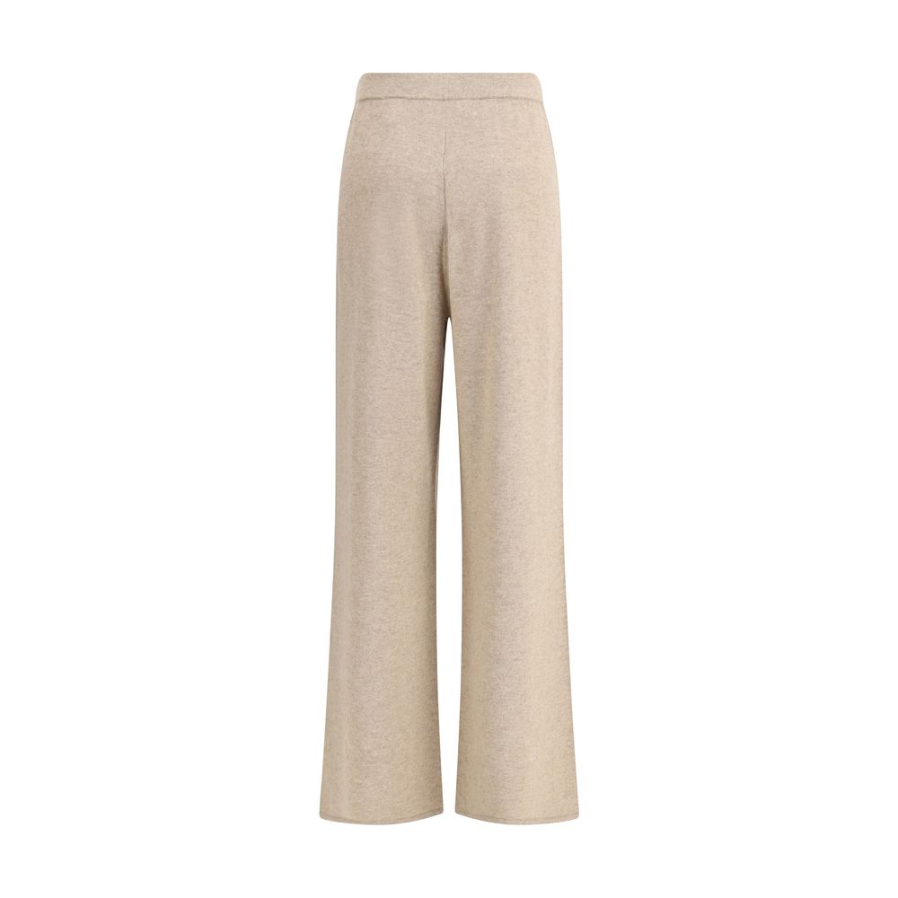 Guest in Residence Beige Cashmere Casual Pants with straight leg and button detail, perfect for relaxed and stylish looks.