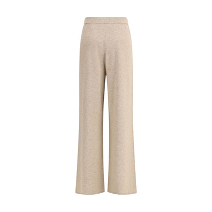 Guest in Residence Beige Cashmere Casual Pants with straight leg and button detail, perfect for relaxed and stylish looks.