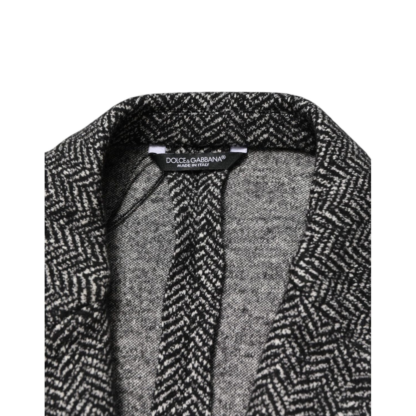 Dolce & Gabbana Black White Double Breasted Men Suit Blazer