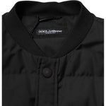 Dolce & Gabbana Black Sleeveless Parka Logo Plaque Jacket