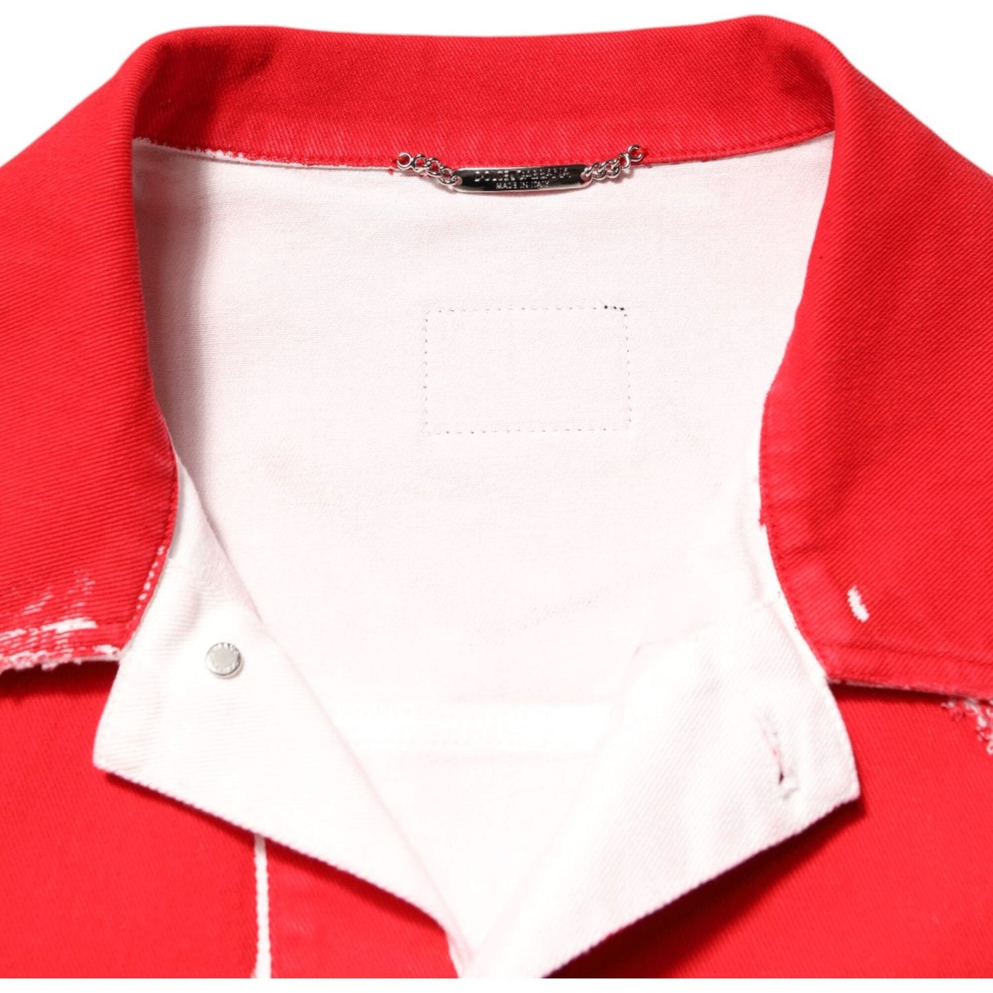 Dolce & Gabbana Red Sleeveless Logo Plaque Vest Jacket