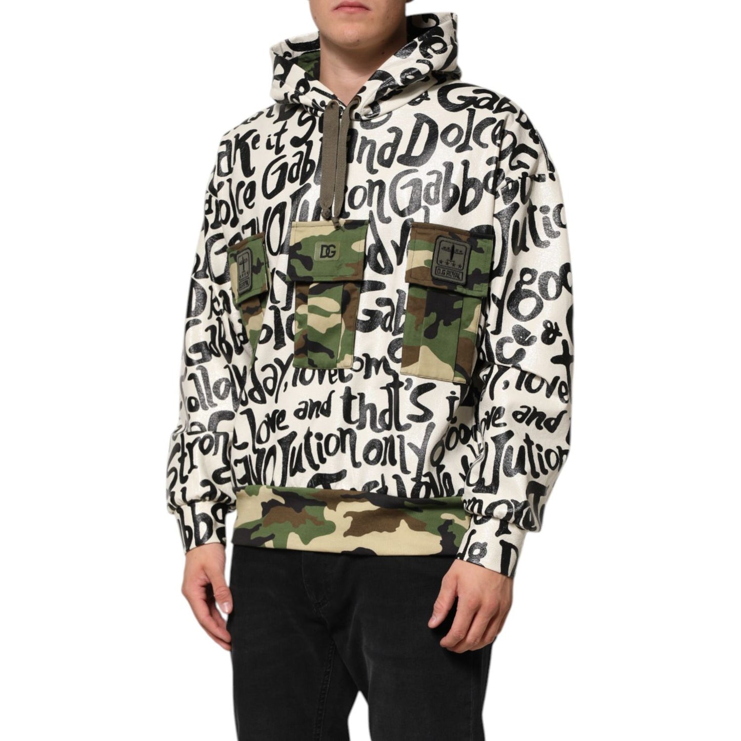 Dolce & Gabbana Multicolor Hooded DGMania Sweatshirt Sweater