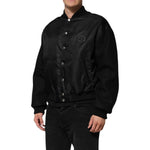Dolce & Gabbana Black Polyester Logo Plaque Bomber Jacket