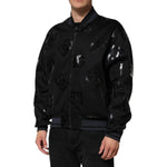 Dolce & Gabbana Black Wool Logo DG Mania Men Bomber Jacket