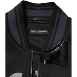 Dolce & Gabbana Black Wool Logo DG Mania Men Bomber Jacket