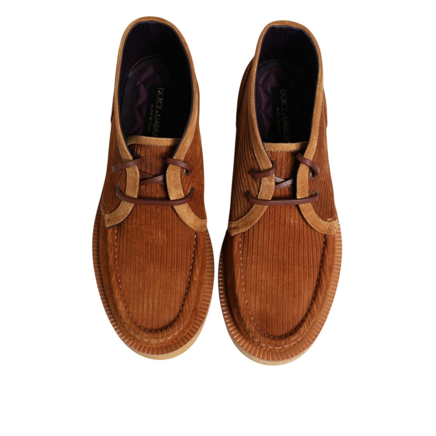 Dolce & Gabbana Brown Suede Nubuck Leather Desert Ankle Boots Shoes