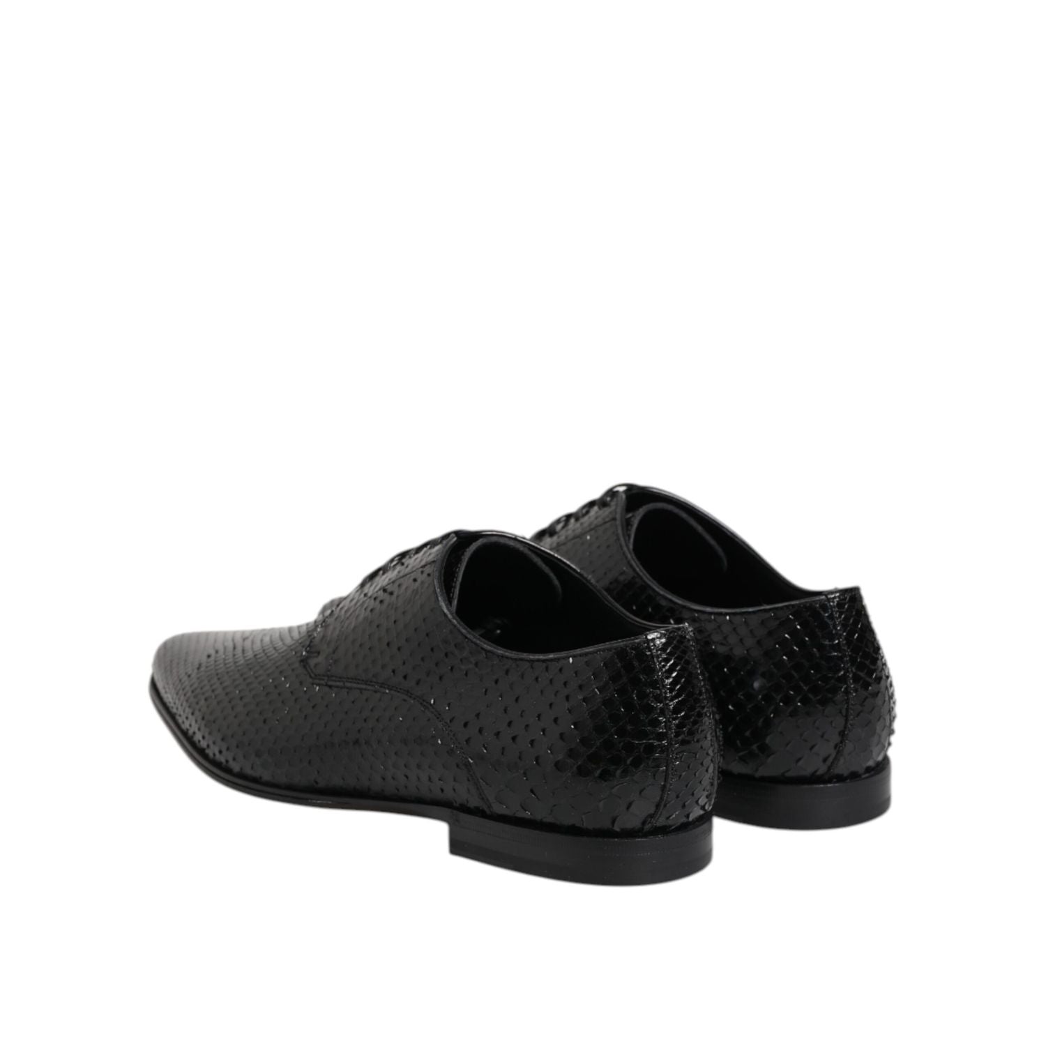 Dolce & Gabbana Black Exotic Leather Lace Up Derby Shoes
