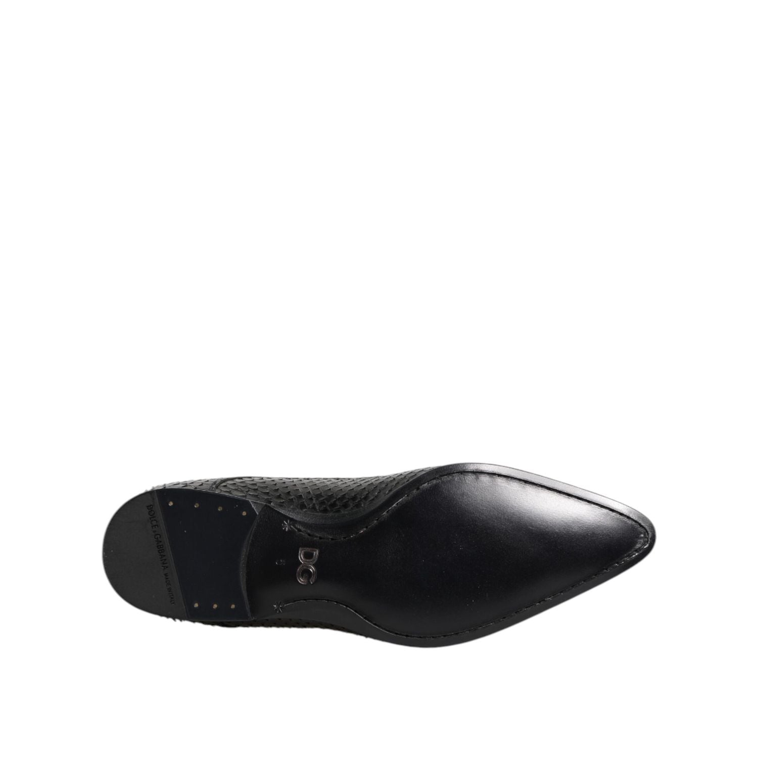 Dolce & Gabbana Black Exotic Leather Lace Up Derby Shoes