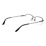BMW Black Men Glasses Frame in titanium, half-rim rectangle design with demo lenses, 56 size, includes branded case.