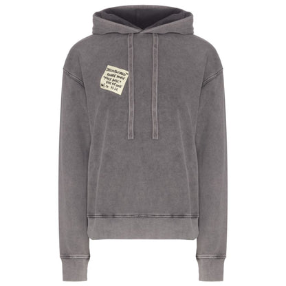 Diego Venturino Gray Cotton Men Hoodie