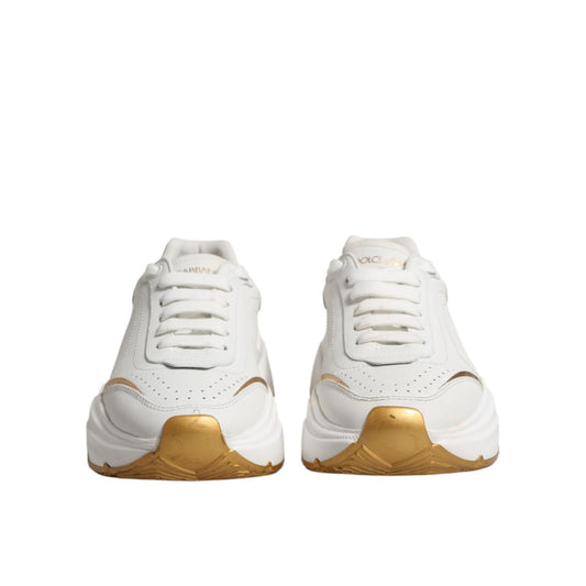 Dolce & Gabbana White Gold Daymaster Low Top Sneakers Shoes LA12667-37
